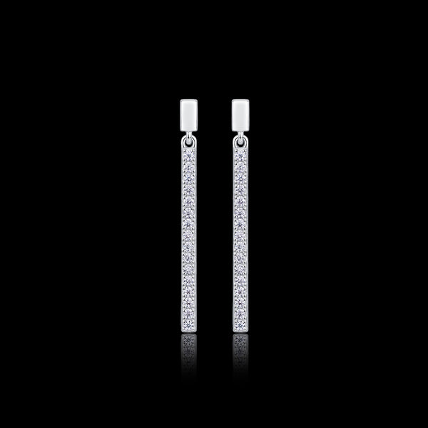 Moissanite Bar Drop Øredobber – S925 Sølv