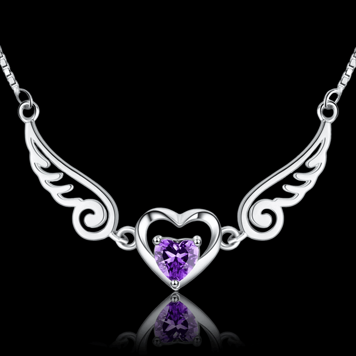 Amethyst Serenity Angel Necklace - VillainsWear