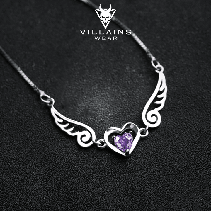 Amethyst Serenity Angel Necklace - VillainsWear