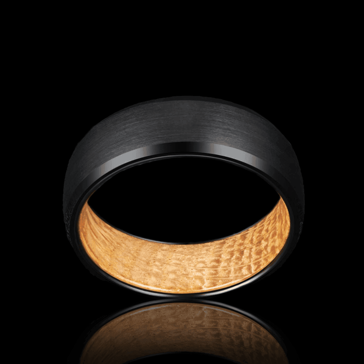 Barrel Wood Tungsten Ring - VillainsWear