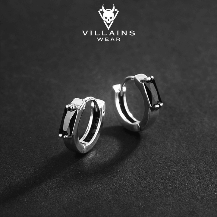 Black Zircon Earrings 925 - VillainsWear