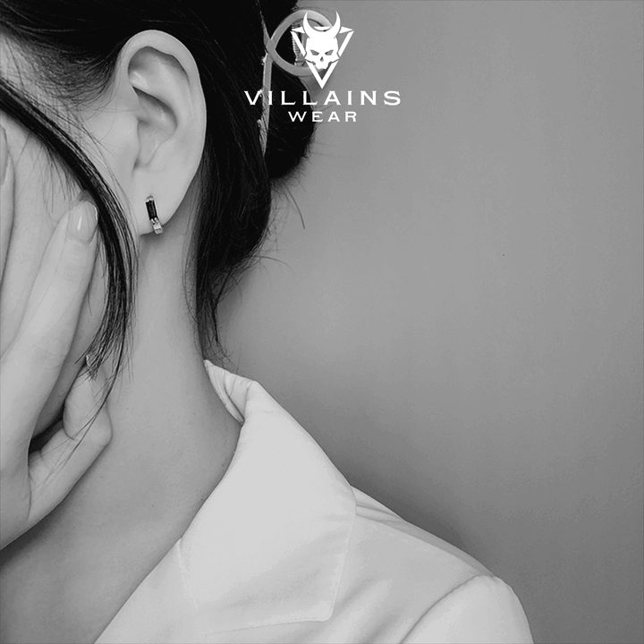 Black Zircon Earrings 925 - VillainsWear