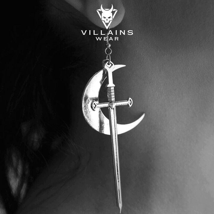 Crescent Sword Earrings - VillainsWear