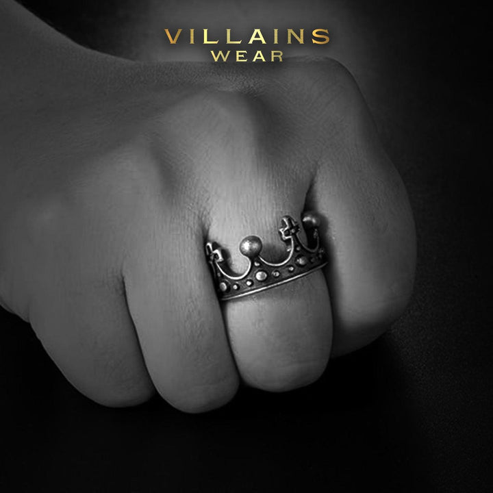 Crown Titanium Steel Ring - VillainsWear