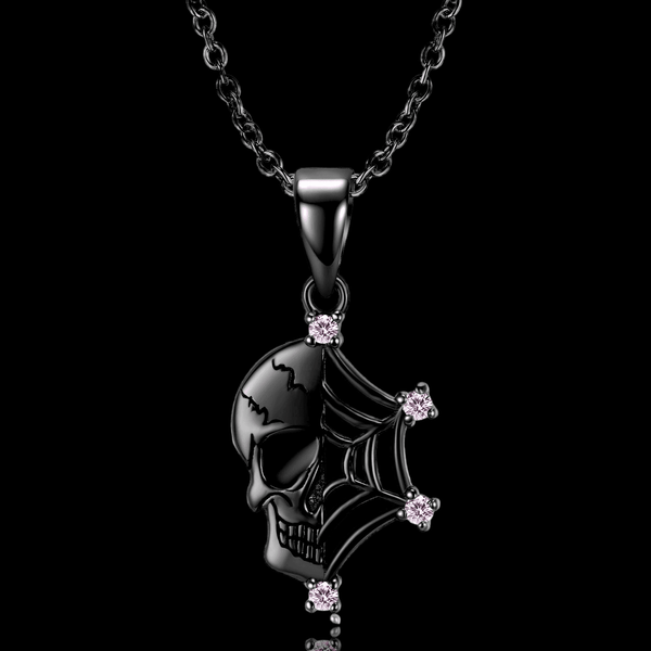 Darkwind Skull Cobweb Necklace - VillainsWear