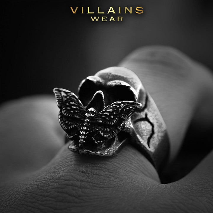Death Moth Stainless Steel Ring - VillainsWear