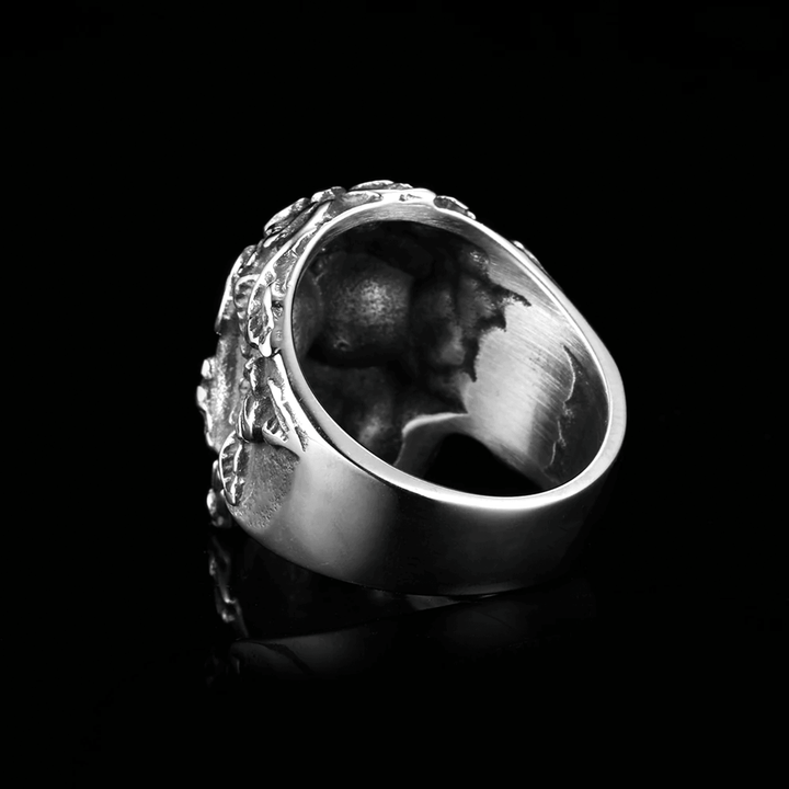Flowers Of Death - Titanium Steel Ring - VillainsWear