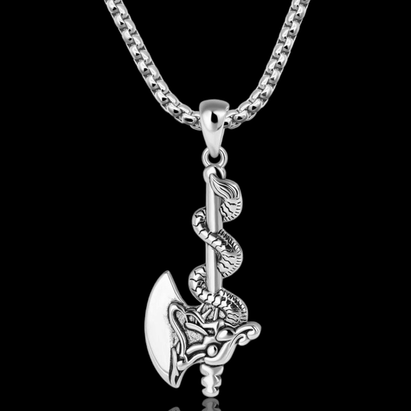 Forged Dragon Axe Necklace 925s - VillainsWear