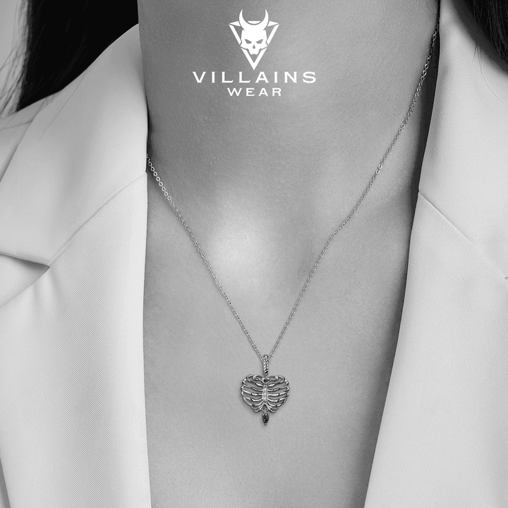 Heart Shaped Ribcage Necklace - VillainsWear