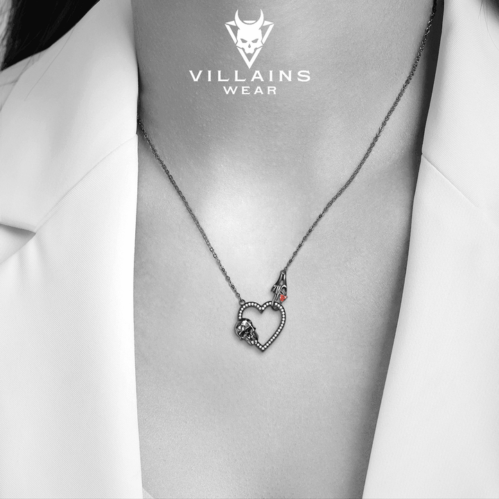 Heart Skeleton Necklace - VillainsWear