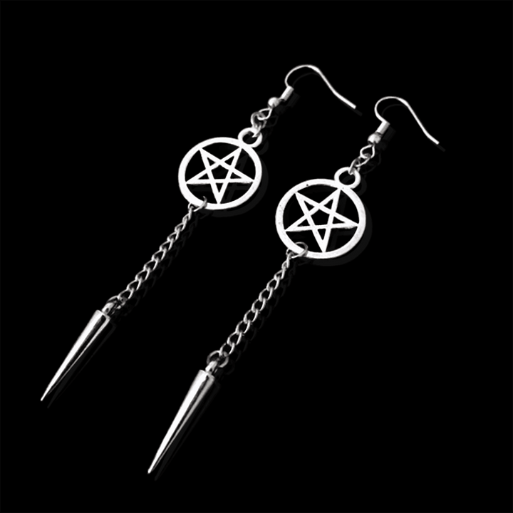 Pentagram Alloy Earrings - VillainsWear