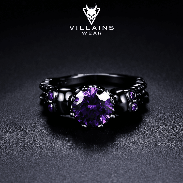 Purple Zircon Skull Ring - VillainsWear