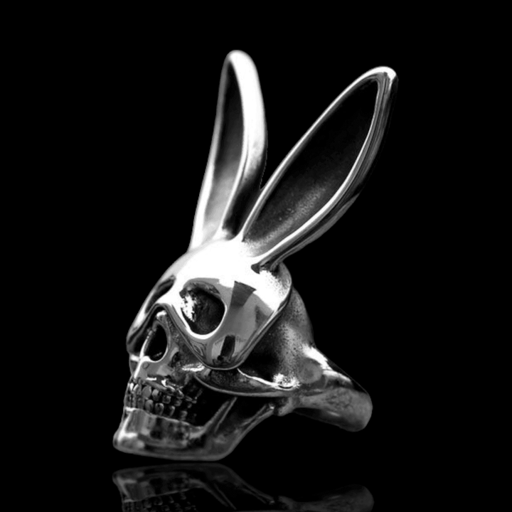 Rabbit Skull Titanium Steel Ring Jewelry - VillainsWear