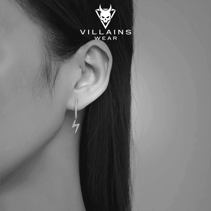 Silver Lightning Prism Studs - VillainsWear