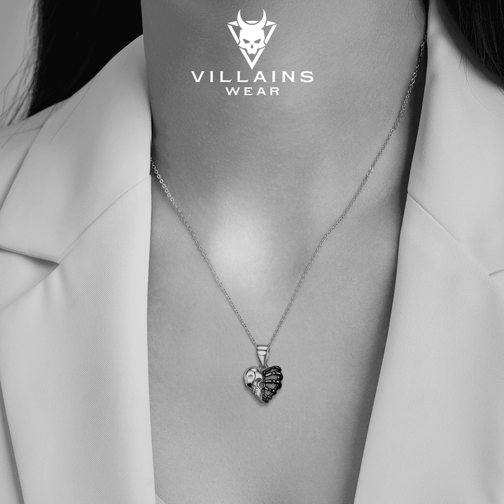 Skeleton Heart Necklace - VillainsWear