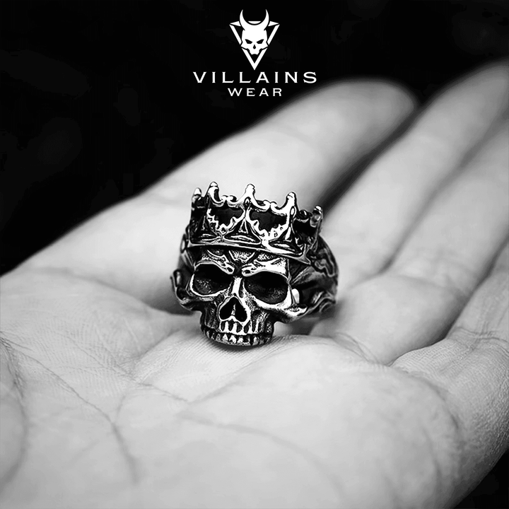 Skull Crown Stainless Steel Ring - VillainsWear