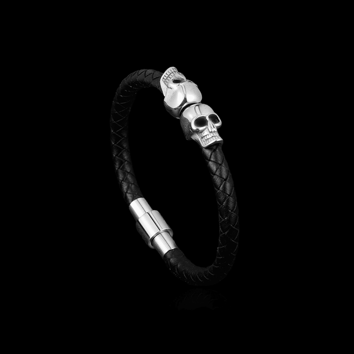 Skull Leather Bracelet - VillainsWear