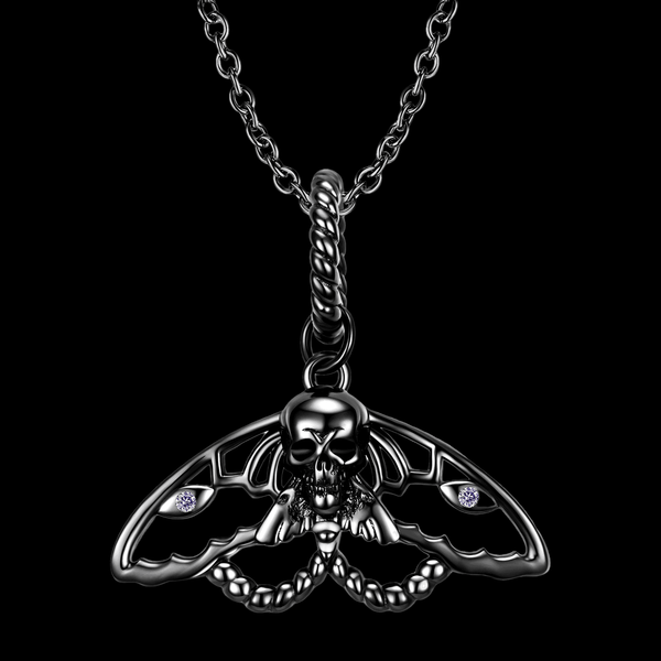 Skull Moth Necklace - VillainsWear