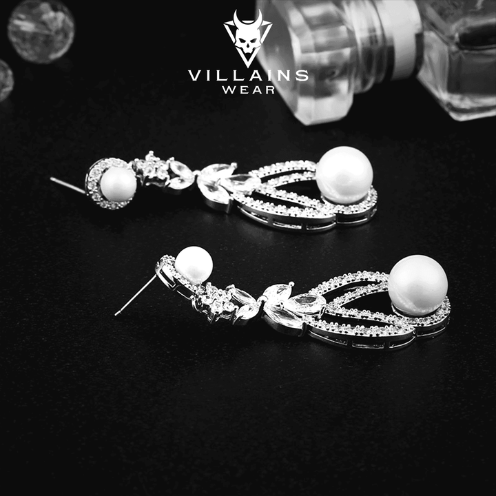 Zircon Pearl Earrings - VillainsWear